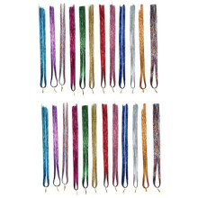 2X Haar Lametta Strähnen mit Werkzeugen 12 Farben Haar Lametta Strähnen Kit, Haar Verlängerungen Glitter Glänzende Seiden Lametta