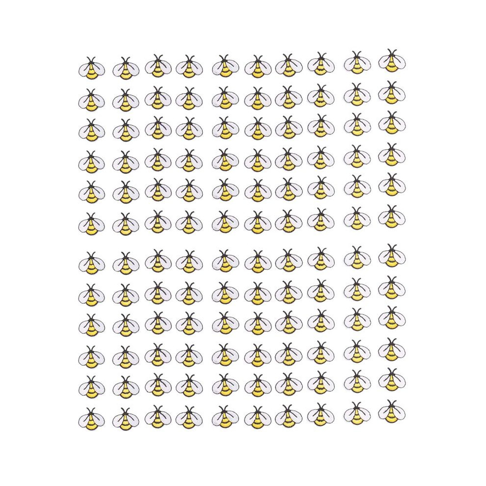 120Pcs Bee Embroidered Patches,Cute Bumble Iron Embroidered Applique Decoration Sewing Patches 6032724652801