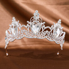 (Silver) Glitter Rhinestone Princess Crown for Weddings & Cosplay