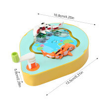 (Yellow) Hand Crank Fish Toy for Kids - ABS Plastic
