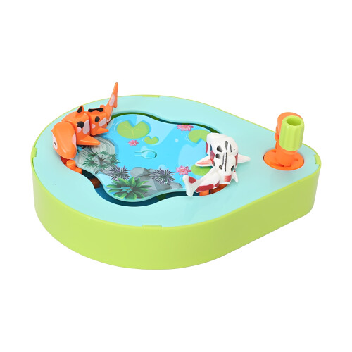 (Green) Hand Crank Fish Toy for Kids - ABS Plastic