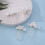 (Silver) Pearl Ceramic Flower Bridal Hair Comb Set 1
