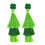 (3) St. Patrick\'s Green Tassel Earrings, 4-Leaf Clover Design 1