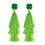(1) St. Patrick\'s Green Tassel Earrings, 4-Leaf Clover Design 1