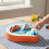 (Orange) Hand Crank Fish Toy for Kids - ABS Plastic 1