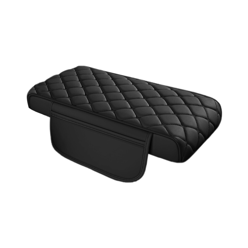 (Mysterious Regular Model) Universal Car Armrest Cushion - Pu Leather, Non-Slip Black 6265976196681