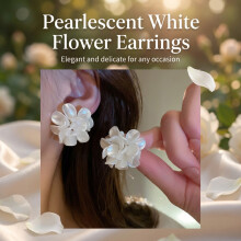 S925 Pearl Flower Earrings for Women