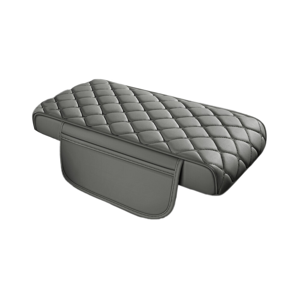 (Business Regular Style) Universal Car Armrest Cushion - Pu Leather, Non-Slip Gray 6265976196728