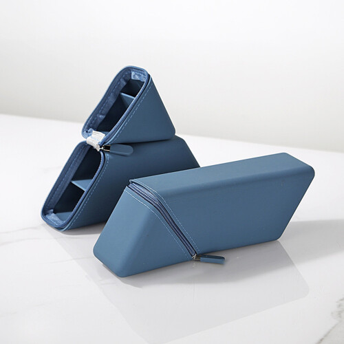 (Blue) Silicone Pencil Holder - Large Capacity Organizer