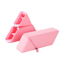 (Pink) Silicone Pencil Holder - Large Capacity Organizer