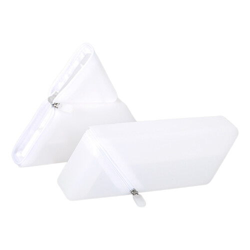 (Clear White) Silicone Pencil Holder - Large Capacity Organizer