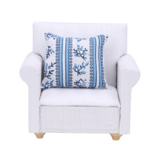 Adjustable Pillow Miniature Sofa Living Room Decoration Dollhouse Furniture Wooden Fabric Frame Handmade Product Scale Model Artificial House Room