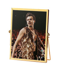 Handcrafted Floating Frame Gold Metal Real Glass Picture Frame For8x10Photos Easy To Replace Vertical Tabletop Display Home And Office Decoration