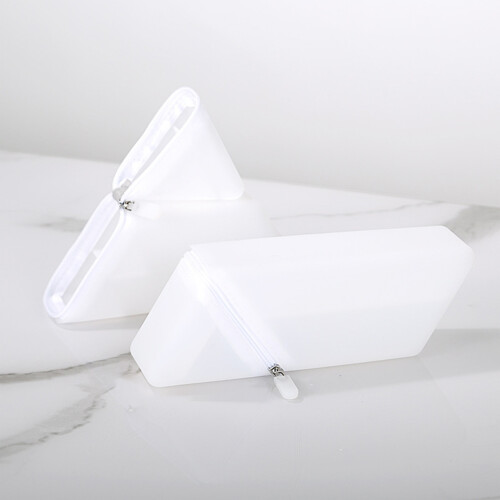(Clear White) Silicone Pencil Holder - Large Capacity Organizer 1
