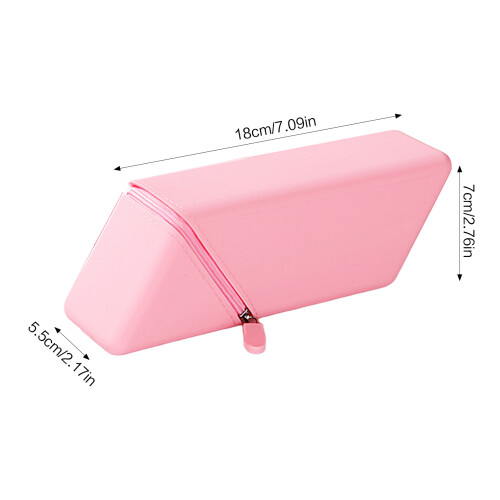 (Pink) Silicone Pencil Holder - Large Capacity Organizer 1