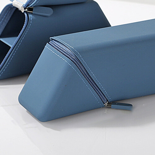 (Blue) Silicone Pencil Holder - Large Capacity Organizer 2