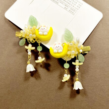 (3) Rabbit Hair Barrettes for Elegant Hairstyles