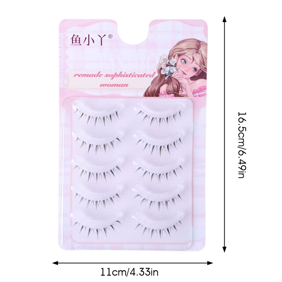 Zhouq-Outdoors Devil Style 5-Pair Lower Lashes, Lightweight & Natural