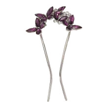 (Purple) Retro U-Shaped Butterfly Hair Pins for Styling