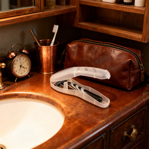 (Transparent) Gillette Razor Holder - Waterproof Travel Case 2