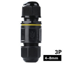 (3P) Waterproof IP68 Cable Connectors for Power Cables
