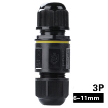 (3P) Waterproof IP68 Cable Connectors for Power Cables