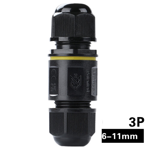 (3P) Waterproof IP68 Cable Connectors for Power Cables