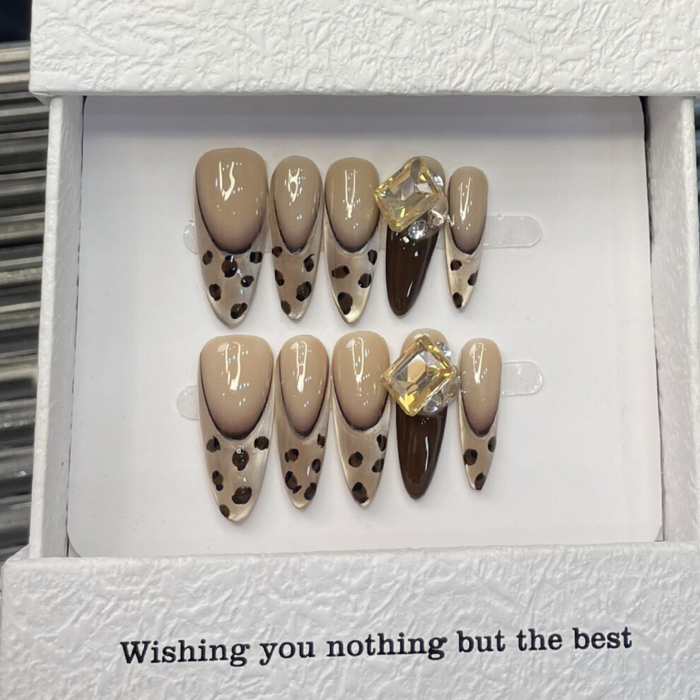 Reach-Tools (Xs) 10Pcs Leopard Print False Nails For Girls