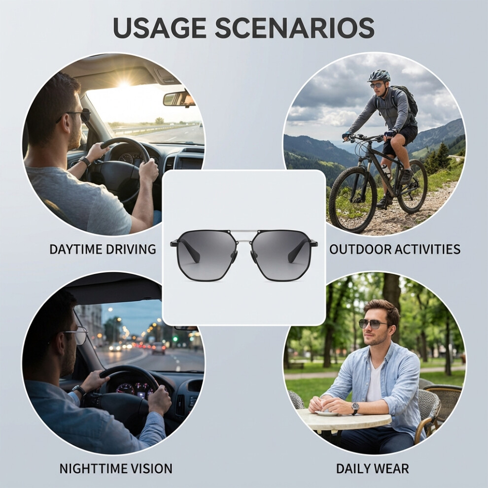 Dachuang Beauty Black/Gray ( Frame Gray) Uv Sunglasses Photochromic Night Vision Driving