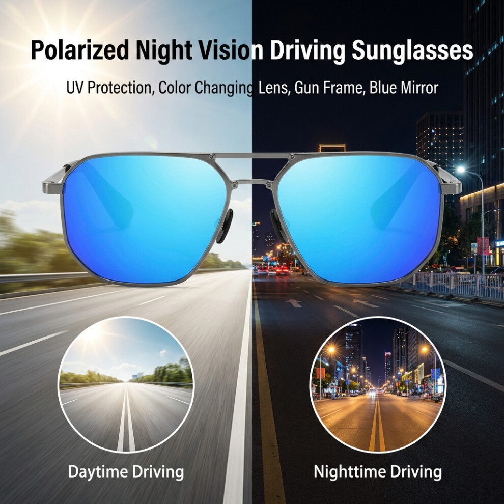 Dachuang Beauty Blue (Gun Frame ) Uv Sunglasses Photochromic Night Vision Driving