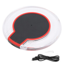 Fast Wireless Charging Pad With Indicator Light, Qi Certified Ultra Thin Charger Featuring Built In Usb C Cable And Universal Compatibility For All