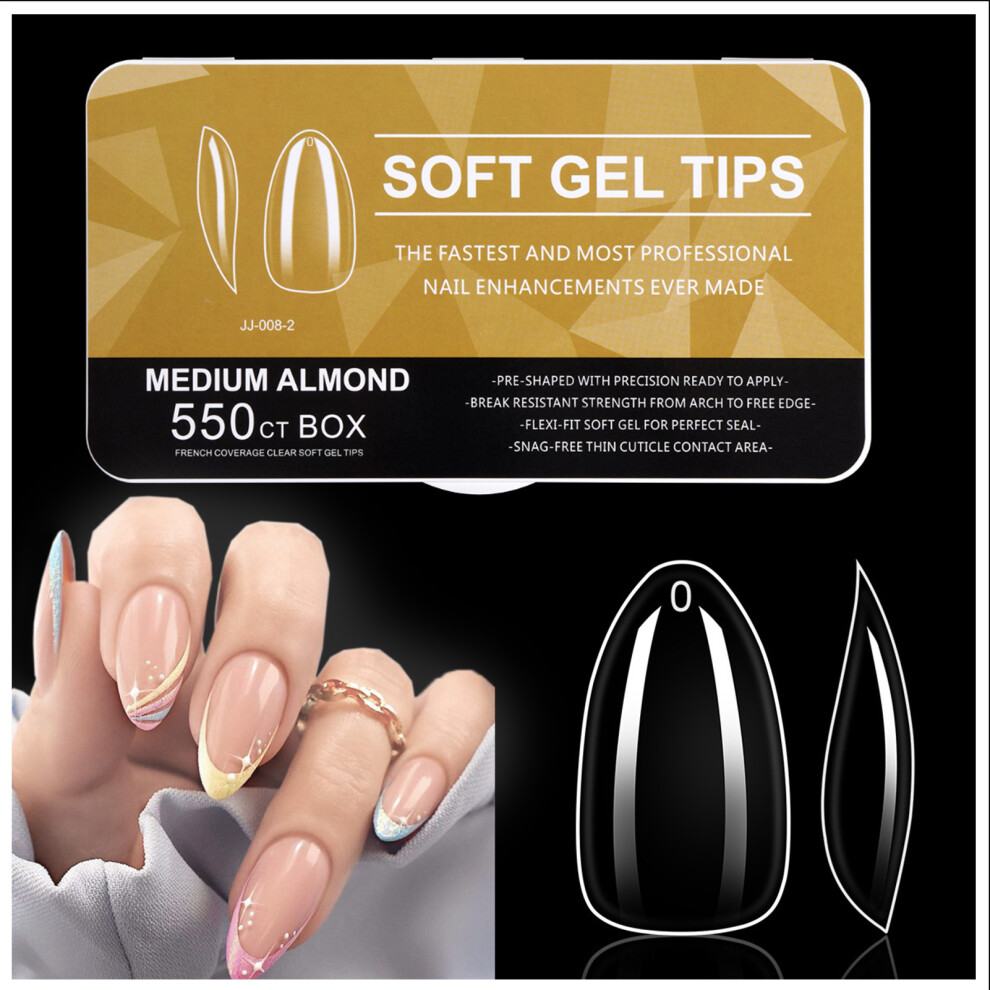 Dachuang Beauty (Almond) Clear Plastic False Nails For Women