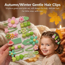 (8 Green Watermelon Kids Hair Clips 14 PCS) 8Pcs Kids Hair Clips Non-Slip Soft for Winter