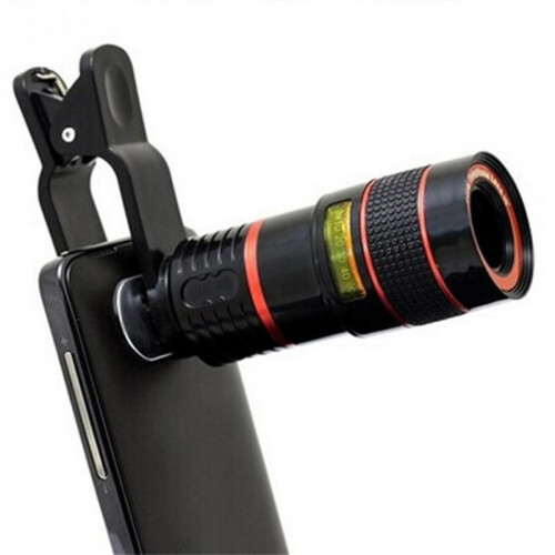 (Black) 12X HD Zoom Lens for iPhone Samsung Android