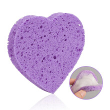 (Purple) Heart Shaped Facial Sponge for Cleansing
