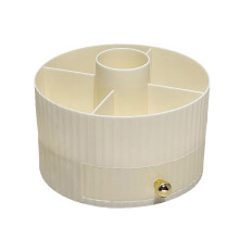 (White) 5-Slot Makeup Brush Organizer for Brushes & Pens