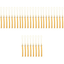 32Stk Goldene Abschlusskappen Quasten Polyester Metall Für DIY