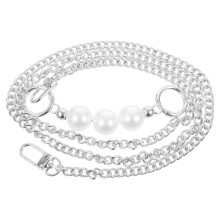 Silber Perlen Handtasche Kette Strap DIY Tragbar