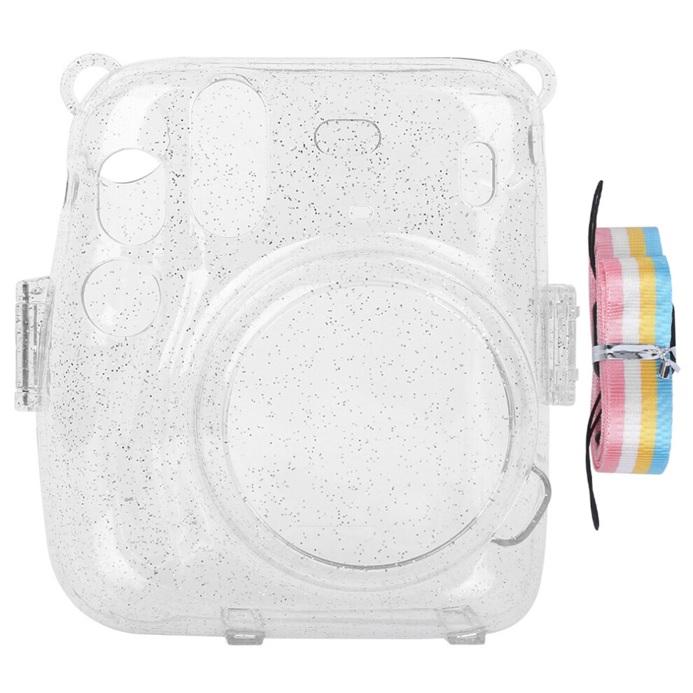 Glitter Case Compatible With Fujifilm Instax Mini11, Crystal Transparent Shell With Detachable Strap Hollow Button Access Lightweight Protective 9180479920489
