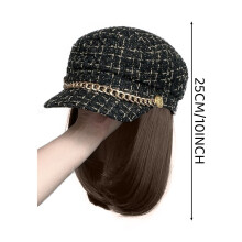 (Cold Brown, Black little fragrant hood) Breathable Duckbill Cap Wig for Parties & Weddings