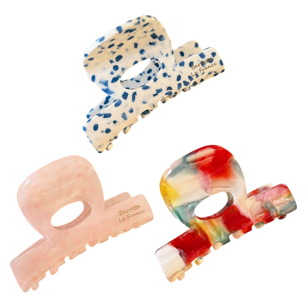 Roc-Electron (3Pcs) Stylish Retro Hair Claw Clips - Non-Slip & Durable