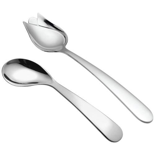 2Stk Adaptive Esslöffel Aus Silber Für Selbstständiges Essen