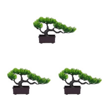 3 stk. künstlicher Bonsai aus Kiefer, Zen-Design für Zuhause, Büro
