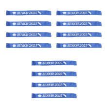 12Stk Blaue Senior-Schärpen Abschluss Feier Deko Geschenk Set