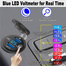 3X 12 V USB Steckdose, Schnell Ladung 3.0 Dual USB Auto Ladegerät mit Kontakt Schalter und Voltmeter für 12 V / 24 V Motorrad PKW