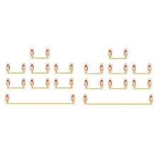 Gold Überzogen, Platten Montierter Stabilisator für Die Benutzerdefinierte Mechanische Tastatur 2U 6,25U (2+14, Weiß Rosa)