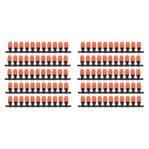 100 Pcs Three-Way Atomizing Nozzle, Adjustable Mist Nozzles, Drip Irrigation Emitters, Greenhouse Watering System 1
