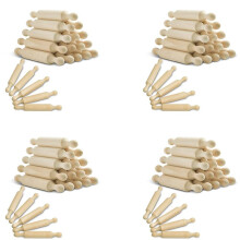60 Pieces Wooden  Rolling Pin 6 Inches Long Kitchen Baking Rolling Pin Small Wood Dough Roller for Children Fondant