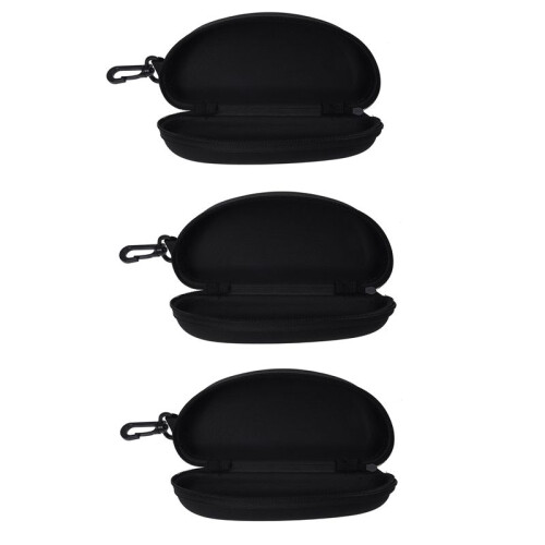 3X Schwarz Reissverschluss Brillenetui