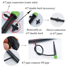 180 Pièces Goutteurs D'Irrigation Réglables à 360 Degrés avec Connecteur Barbelé pour Tube 4/7 MM, Système D'Irrigation à Débit D'Eau